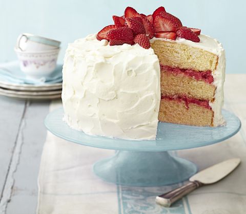 strawberry rhubarb layer cake