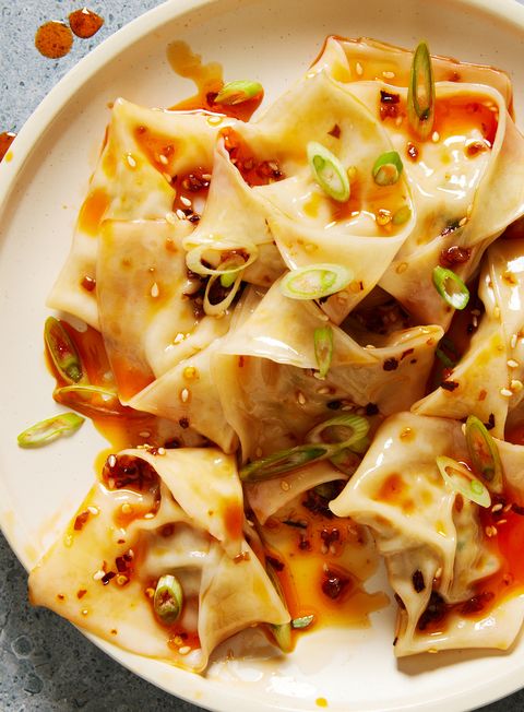 easy chicken wontons in chili oil