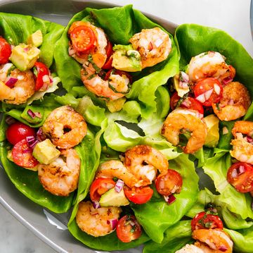 Basil Shrimp Lettuce Wraps — Delish.com basil shrimp lettuce wraps