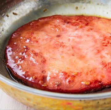 ham steak glazed in a sweet maple, dijon glaze