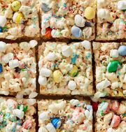 easter bunny popcorn bars with marshmallow sprinkles cadbury egg