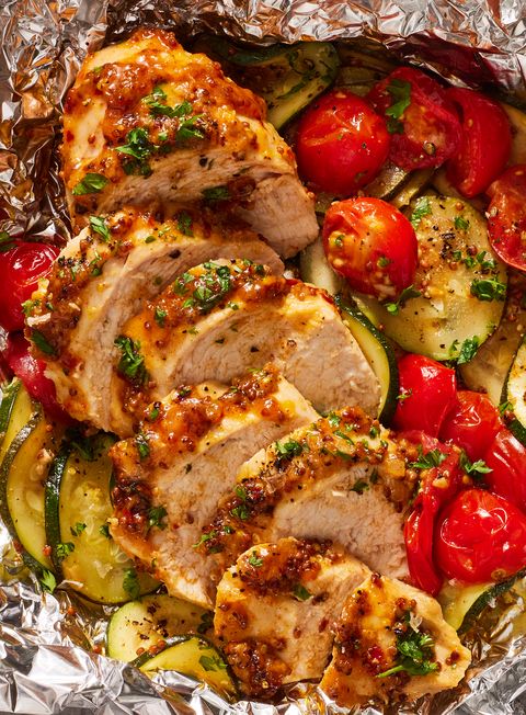 Honey Mustard Chicken and Vegetable Foil Packets honey mustard chicken and vegetable foil packets