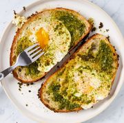 pesto egg in a hole