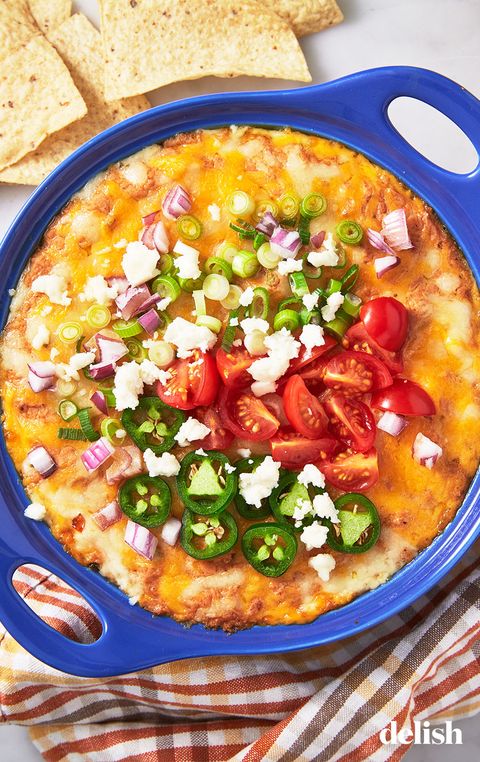 Refried Bean Dip - Delish.com refried bean dip