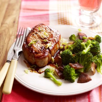 soy and whiskey glazed pork chops