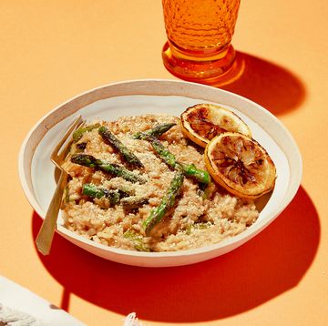 vegan charred lemon asparagus risotto