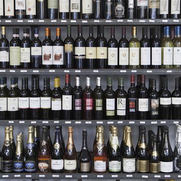 wine bottles in wine shop