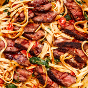 creamy steak fettuccine